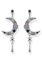 Thomas Sabo Paar Ohrhänger »Royalty Mond farbige Steine, H2200-945-7, H2200-959-7«, mit Glas-Keramik Stein, Spinell (synth), Zirkonia (synth)