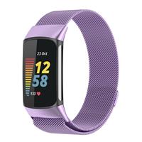 Strap-it Fitbit Charge 5 Milanese band (lichtpaars)