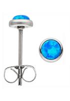 Jobo Paar Ohrstecker »Ohrringe 5 mm«, Edelstahl mit synthetischem Opal blau