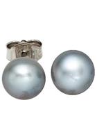 Jobo Perlenohrringe »Ohrstecker mit grauen Perlen 7 mm«, 925 Silber mit Süßwasser-Zuchtperlen