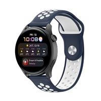 Strap-it Huawei Watch 3 / 3 Pro sport band (blauw/wit)