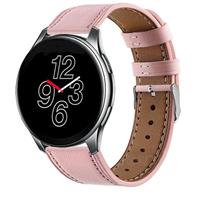 Strap-it OnePlus Watch leren bandje (roze)