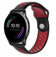 Strap-it OnePlus Watch sport band (zwart/rood)