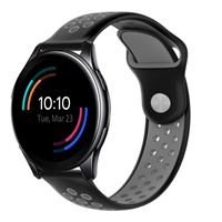 Strap-it OnePlus Watch sport band (zwart/grijs)