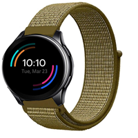 Strap-it OnePlus Watch nylon bandje (olijf)