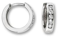 ONE ELEMENT Paar Creolen »Orhringe / Creolen aus 333 Weißgold und Zirkonia«