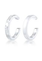 Elli Elli Oorbellen Dames Oorklem Set van 2 Organische Look Minimal Basis Verstelbaar in 925 Sterling Zilver