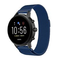 Strap-it Fossil Gen 5 Milanese band (blauw)