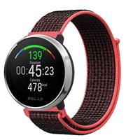 Strap-it Polar Ignite nylon band (zwart/rood)