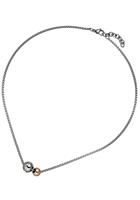 Jobo Kette mit Anhänger »Zwei Kugeln«, Edelstahl bicolor mit Zirkonia 45 cm