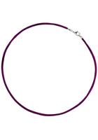 Jobo Kette ohne Anhänger »Seiden-Kette pflaume-farben«, 925 Silber 42 cm