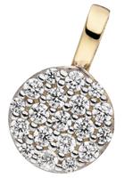 Jobo Kettenanhänger »Anhänger mit 19 Zirkonia«, 333 Gold