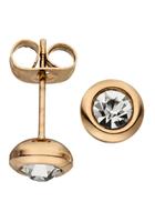 Jobo Paar Ohrstecker »Ohrringe roségold-farben mit 2 Zirkonia«, Edelstahl