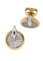 Jobo Paar Ohrstecker »Ohrringe mit 60 Diamanten«, 585 Gold bicolor