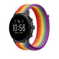 Strap-it Fossil Gen 5 nylon band (regenboog)