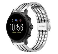 Strap-it Fossil Gen 5 roestvrij stalen band (zilver/zwart)