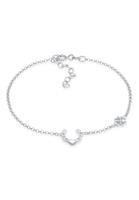 Nenalina, Armband Hufeisen Kleeblatt Glück Emaille 925 Silber in silber, Schmuck für Damen