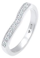 Elli DIAMONDS Elli DIAMONDS Ringen Dames verloving V-vorm met diamanten (0,15 ct) in 925 sterling zilver
