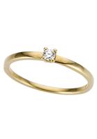 Firetti Goldring Solitär, glänzend, massiv, Gelbgold, mit Brillant