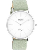 OOZOO Timepieces Horloge Vintage Glitter Groen/Wit | C20146