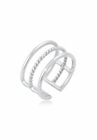 Elli Fingerring Offen Verstellbar 3-reihig Breit 925 Silber