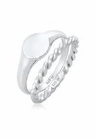 Elli Dames zegelring ring Duo Basic Trend in 925 sterling zilver