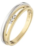Jobo Goldring, 375 Gold bicolor mit 3 Zirkonia