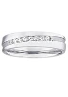 Firetti Trauring mit Gravur glanz, sandmatt, Diamantschnitt, 5,0 mm breit, wahlweise mit oder ohne Zirkonia