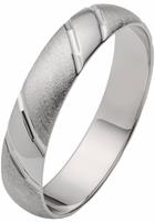 Firetti Trauring mit Gravur glanz, matt, strukturiert, Diamantschnitt, 5,0 mm breit, wahlweise mit oder ohne Zirkonia