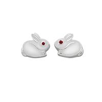 Zeeme Ohrstecker 925/- Sterling Silber Lack weiß rot
