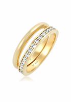 Elli Damesring Memorie Set Basic Trend met Kristallen in 925 Sterling Zilver