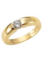 Firetti Silberring Spannring-Optik, glänzend vergoldet, klassisch, mit Zirkonia