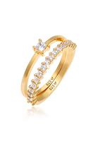 Elli Dames Solitaire Engagement Infinity met Zirconia Kristallen in 925 Sterling Zilver Verguld