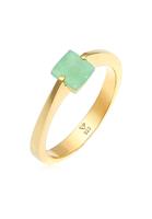 Elli PREMIUM Elli PREMIUM Ring Dames Klassiek Piramide Elegant met Jade Edelsteen in 925 Sterling Zilver Verguld