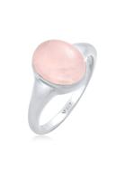 Elli Dames zegelring Ovaal Trend Chunky met Roze Kwarts in 925 Sterling Zilver