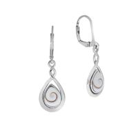 Zeeme Perlenohrringe 925/- Sterling Silber Muschel weiß
