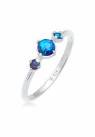 Elli Dames Band Geo Vintage Trend met Synthetische Opaal in 925 Sterling Zilver Blauw