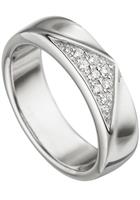 Jobo Silberring »Ring mit Zirkonia«, 925 Silber rhodiniert
