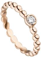 Jobo Fingerring »Ring mit Zirkonia«, 925 Silber roségold vergoldet