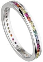 Jobo Fingerring »Ring mit bunten Zirkonia rundum«, 925 Silber