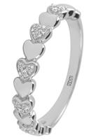 DOOSTI Fingerring »HEART, SI-R-46-RH, SI-R-46-RG«, mit Zirkonia (synth)