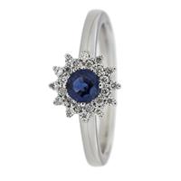 Orolino Diamantring »585/- Weißgold mit Brillant und Safir«, rhodiniert