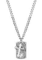 Police Kette mit Anhänger »VIGOR, Kreuz, Dog Tag, PEAGN2120401, PEAGN2120402«