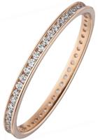 Jobo Fingerring, schmal 333 Roségold mit Zirkonia rundum