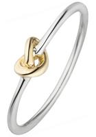 Jobo Fingerring »Knoten«, 925 Silber bicolor vergoldet