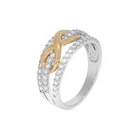 Zeeme Fingerring »925/- Sterling Silber 2-farbig Zirkonia«