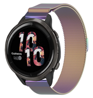 Strap-it Garmin Venu 2 Milanese band - 45mm - Regenboog
