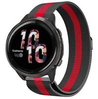 Strap-it Garmin Venu 2 Milanese band - 45mm - Rood-zwart