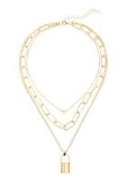 Lascana Kettingenset 3-rijige ketting met hart- en slothanger