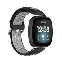 Strap-it Fitbit Sense sport bandje (zwart/grijs)